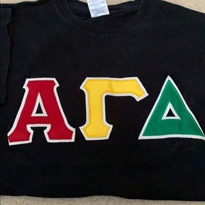 Alpha Gamma Delta letters tee